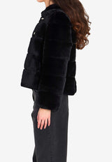 Yves Salomon Reversible Rabbit Fur Jacket Black 26WYV30158-REXX-C99