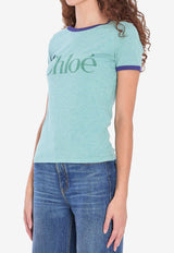 Chloé Slim Logo T-shirt Green CH25AJH24173--97X