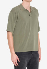 Roberto Collina Ribbed Knit Polo T-shirt Green 261MYA11024--24