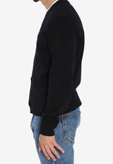 AMI PARIS Ami De Coeur Wool Cardigan Black HKC361-001-009
