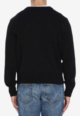 AMI PARIS Ami De Coeur Wool Cardigan Black HKC361-001-009