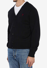 AMI PARIS Ami De Coeur Wool Cardigan Black HKC361-001-009