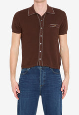 Versace Ribbed Knit Shirt Brown 1023554-1A17407-1N890
