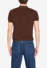 Versace Ribbed Knit Shirt Brown 1023554-1A17407-1N890