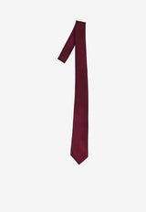 Saint Laurent Logo Label Silk Tie Red 858355-3Y011-6100