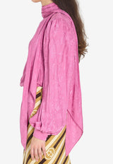 Gucci Rose Jacquard Silk Twill Blouse Pink 854520-ZAUII-6095