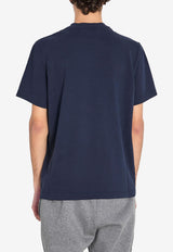 Moncler Embroidered Logo Crewneck T-shirt Navy L10918C00044-89AUG-77B