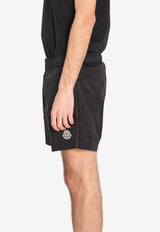 Moncler Logo Patch Swim Shorts Black L10912C00005-599JK-999