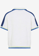 Casablanca Crochet Knit Logo Shirt White SS26KW1310--01