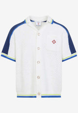 Casablanca Crochet Knit Logo Shirt White SS26KW1310--01