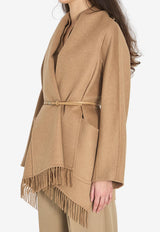 Max Mara Abilita Shawl Coat with Belt Camel 2611081031600-10611-001