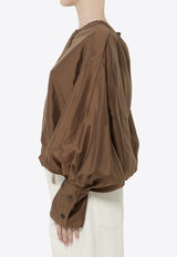 TheLatest Diana Muslin Blouse Brown TLW04007T0161-ABTP-T0032