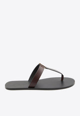 Saint Laurent Babylone Leather Slippers Brown 863525-DWETT-2023