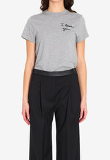 Loewe Embroidered Crewneck T-shirt Gray S359Y22XAA--1440
