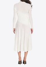 Alaïa High-Neck Twisted Midi Dress White AA9R2834K142C--000