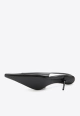 Saint Laurent Babylone Breteuil 75 Slingback Pumps Black 858966-AAEH1-1000