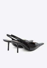Saint Laurent Babylone Breteuil 75 Slingback Pumps Black 858966-AAEH1-1000