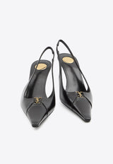 Saint Laurent Babylone Breteuil 75 Slingback Pumps Black 858966-AAEH1-1000