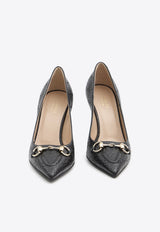 Gucci 85 Embossed Horsebit Pumps Black 853318-AAD4U-1000