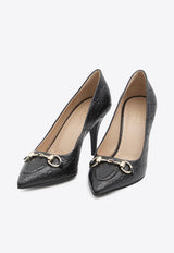 Gucci 85 Embossed Horsebit Pumps Black 853318-AAD4U-1000