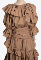 Chloé Ruffled Maxi Skirt Brown CH26UJU53144--26U