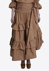 Chloé Ruffled Maxi Skirt Brown CH26UJU53144--26U