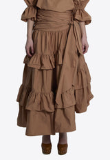 Chloé Ruffled Maxi Skirt Brown CH26UJU53144--26U