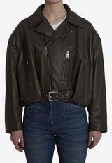 Loewe Nappa Leather Biker Jacket Green S359Y34L93--4160