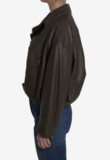 Loewe Nappa Leather Biker Jacket Green S359Y34L93--4160