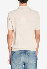 Roberto Collina Ribbed Knit Polo T-shirt Beige 261MYA13124--03