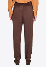 Saint Laurent Carotte Straight-Leg Pants Brown 854428-Y4K19-2658