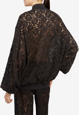 Federica Tosi Lace Bomber Jacket Black 40250-410-29