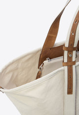 Golden Goose DB Logo Print Canvas Tote Bag Beige GWA00694-A000861-15232