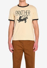 Valentino Panther Print T-shirt Off-white 8V3MG17D-BC5-QT3