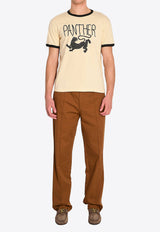 Valentino Panther Print T-shirt Off-white 8V3MG17D-BC5-QT3