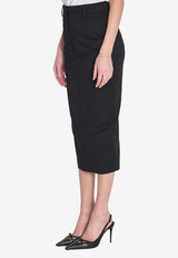TheLatest High-Rise Pencil Midi Skirt Black TLW09008T0176-ABTP-T0002