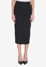 TheLatest High-Rise Pencil Midi Skirt Black TLW09008T0176-ABTP-T0002
