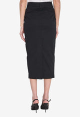 TheLatest High-Rise Pencil Midi Skirt Black TLW09008T0176-ABTP-T0002