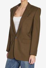 Saint Laurent Wool Single-Breasted Blazer Green 828004-Y2J02-3816