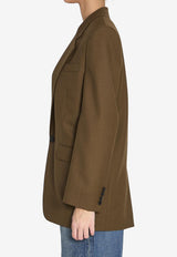 Saint Laurent Wool Single-Breasted Blazer Green 828004-Y2J02-3816