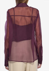 Federica Tosi Silk Buttoned Shirt Purple 41108-409-18