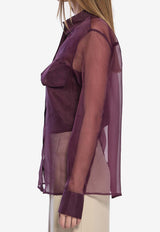 Federica Tosi Silk Buttoned Shirt Purple 41108-409-18