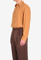 Saint Laurent Silk Buttoned Shirt Brown 862412-Y070N-2021