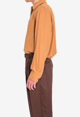 Saint Laurent Silk Buttoned Shirt Brown 862412-Y070N-2021