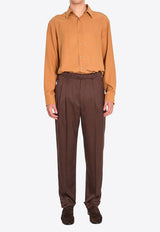 Saint Laurent Silk Buttoned Shirt Brown 862412-Y070N-2021