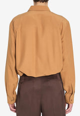 Saint Laurent Silk Buttoned Shirt Brown 862412-Y070N-2021