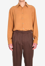 Saint Laurent Silk Buttoned Shirt Brown 862412-Y070N-2021