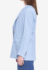 Tagliatore Single-Breasted Stretch Blazer Blue JBERTHA-340297-EI819