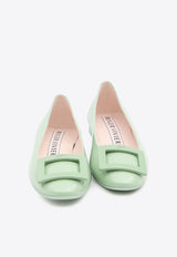 Roger Vivier U Look Patent Leather Ballet Flats Green RVW66834910-D1P-PT033