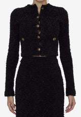 Balenciaga Cropped Buttoned Cardigan Black 793604-T3328-1000